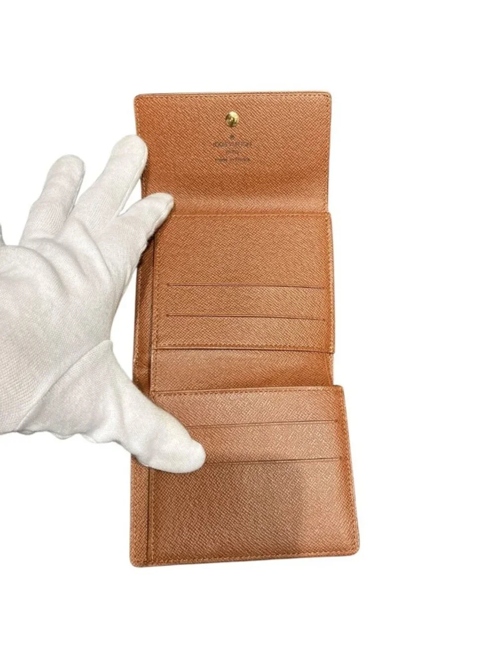 Louis Vuitton Porto Monecarto Cles Monogram Trifold Wallet Canvas